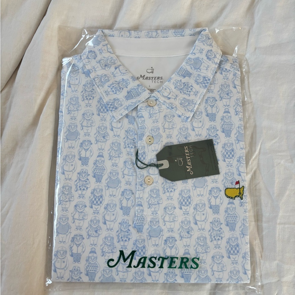 Masters Tech Men’s Light Blue Patterned Polo Shirt